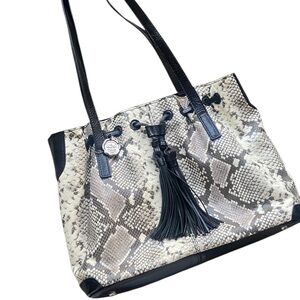 Patricia Nash Leather Drawstring Tassel Witney Tote Bag